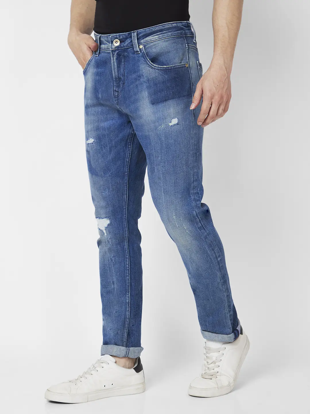 Men Kano Jeans Slim Fit Mid Blue Low Rise - Image 4