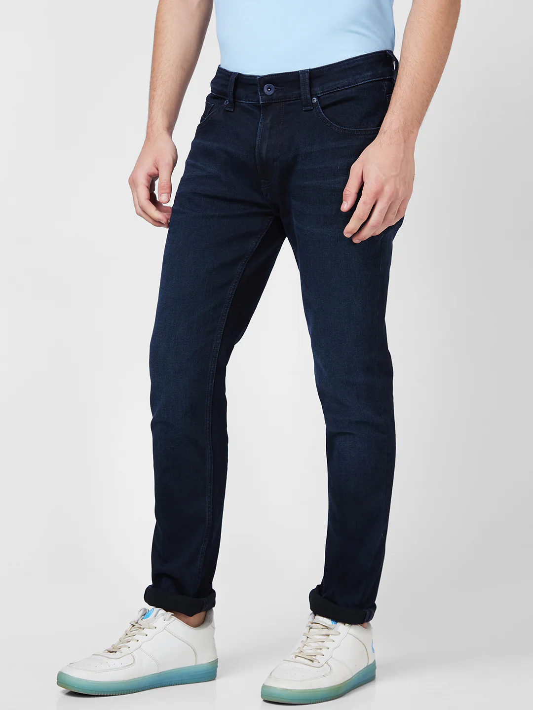Men Jeans Regular Fit Blue Mid Rise - Image 4