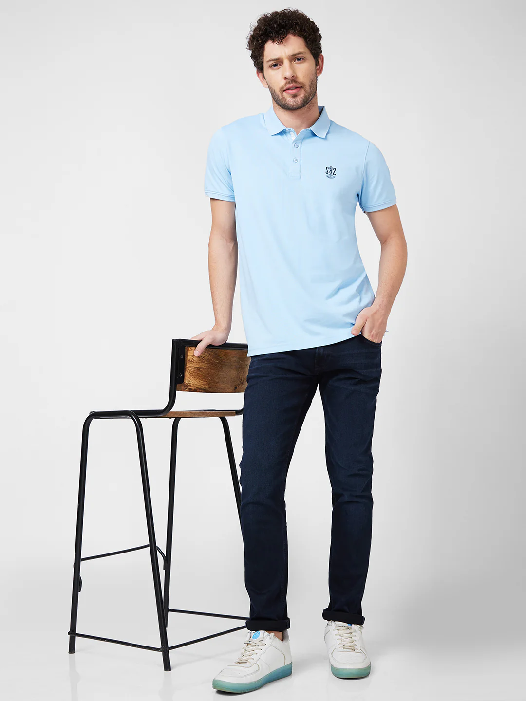 Men Jeans Regular Fit Blue Mid Rise - Image 6