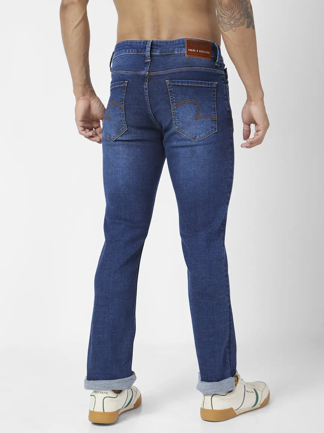 Men Rafter Jeans Boot Cut Fit Blue Mid Rise - Image 3