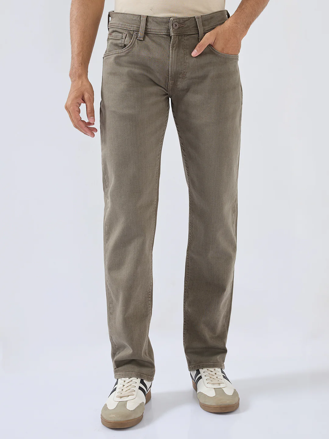 Men Ricardo Jeans Comfort Fit Brown Mid Rise - Image 2