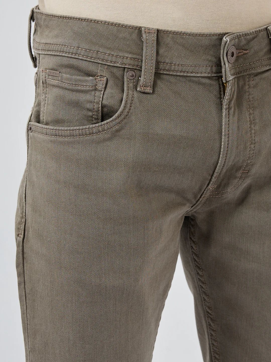 Men Ricardo Jeans Comfort Fit Brown Mid Rise - Image 6