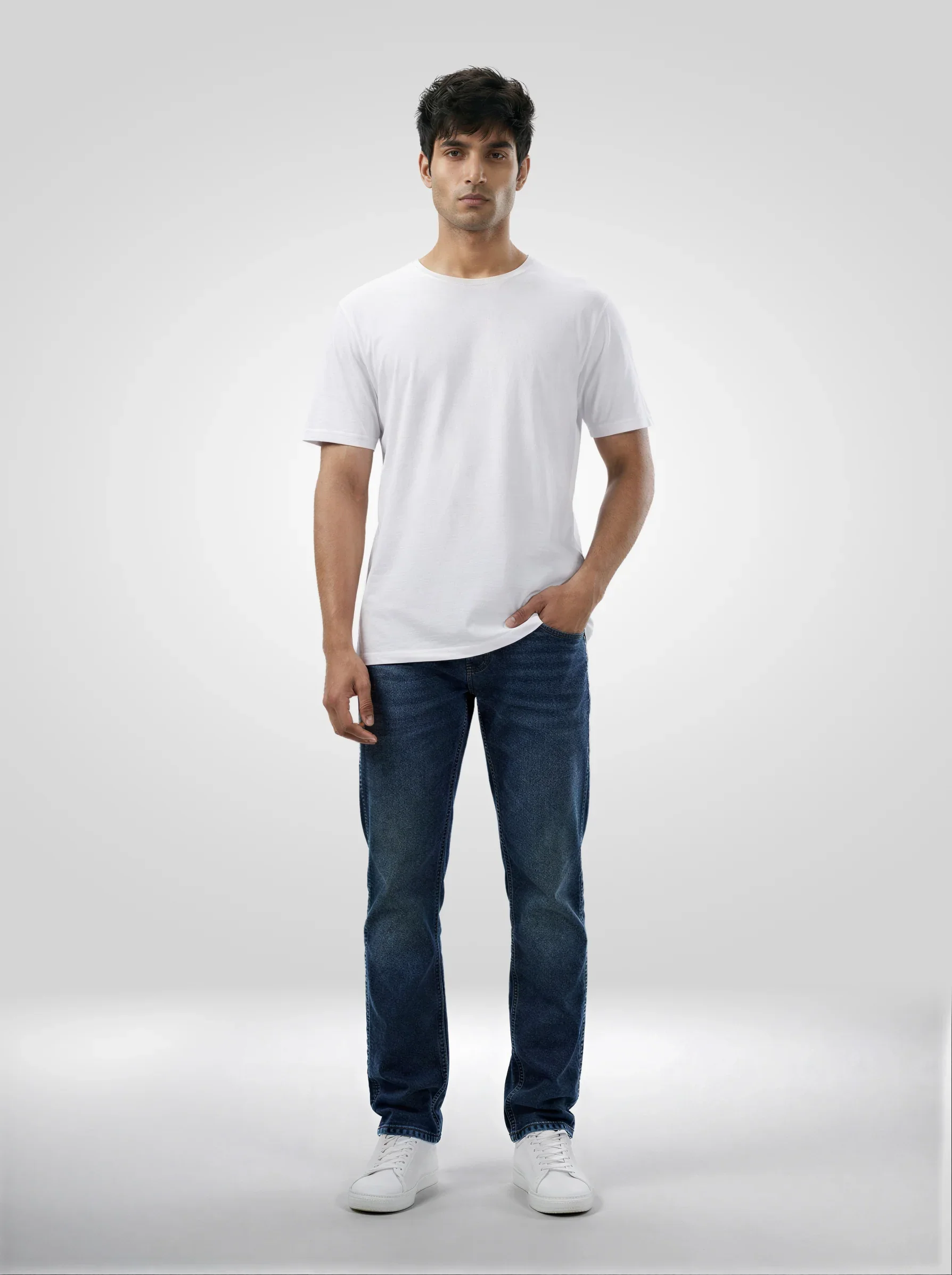Men Ricardo Jeans Comfort Fit Dark Blue Mid Rise