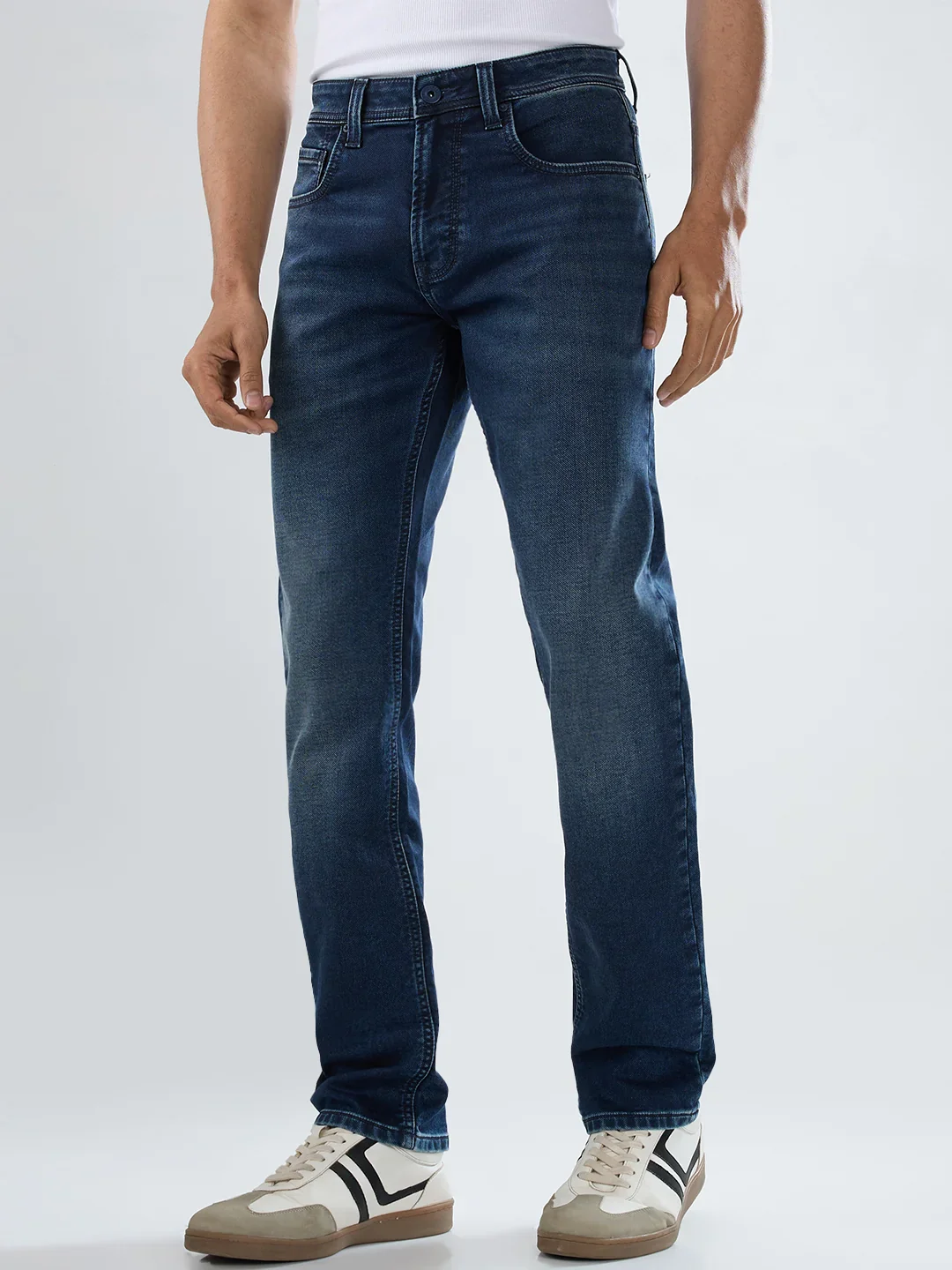 Men Ricardo Jeans Comfort Fit Dark Blue Mid Rise - Image 3
