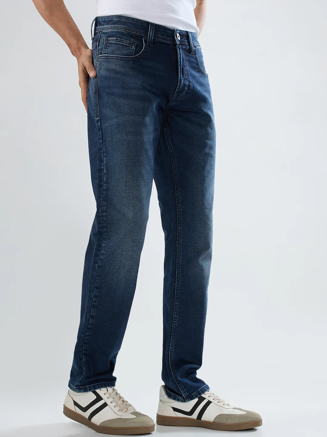 Men Ricardo Jeans Comfort Fit Dark Blue Mid Rise - Image 5