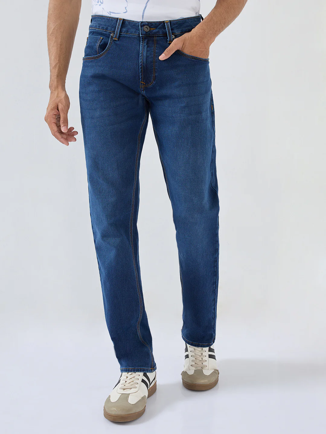 Men Ricardo Jeans Comfort Fit Dark Blue Mid Rise - Image 2