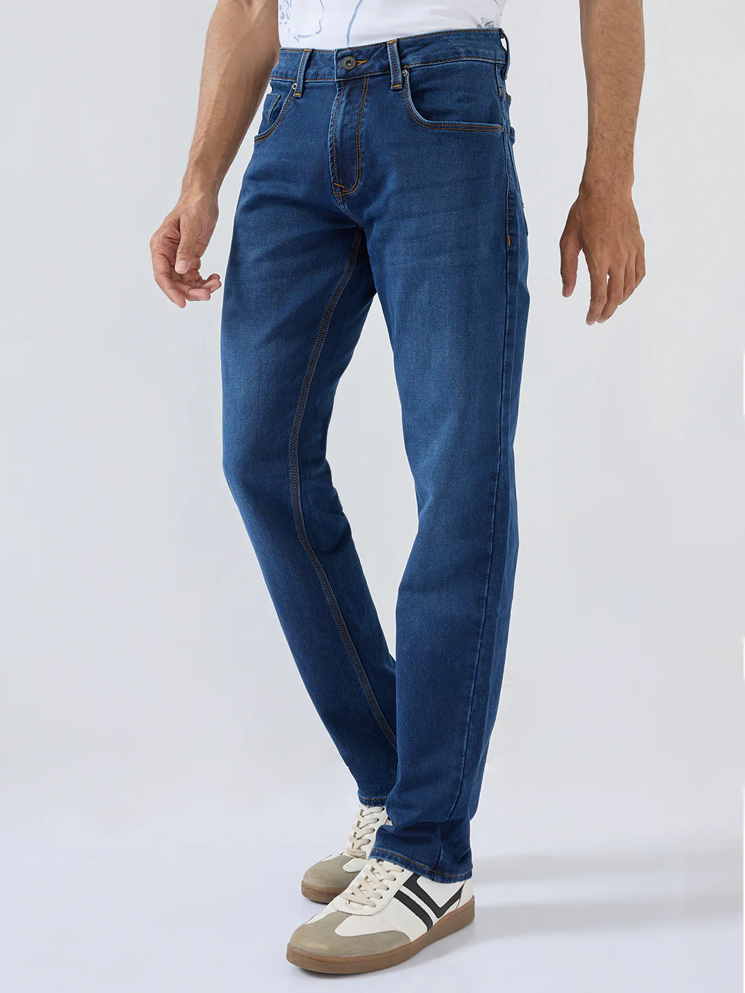 Men Ricardo Jeans Comfort Fit Dark Blue Mid Rise - Image 3