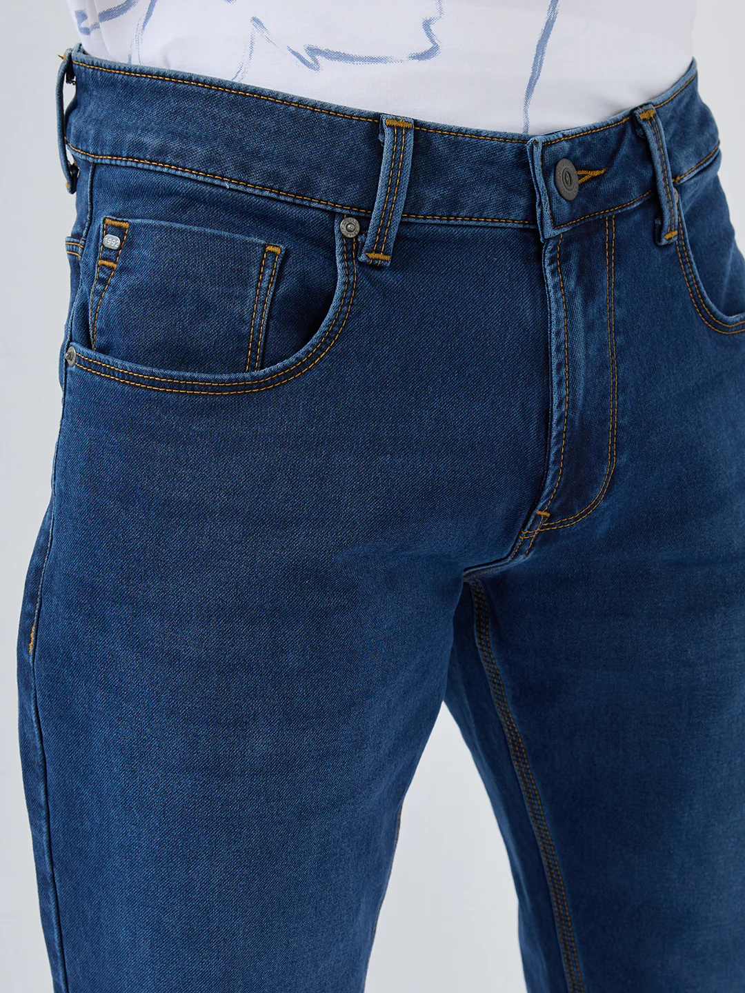 Men Ricardo Jeans Comfort Fit Dark Blue Mid Rise - Image 6