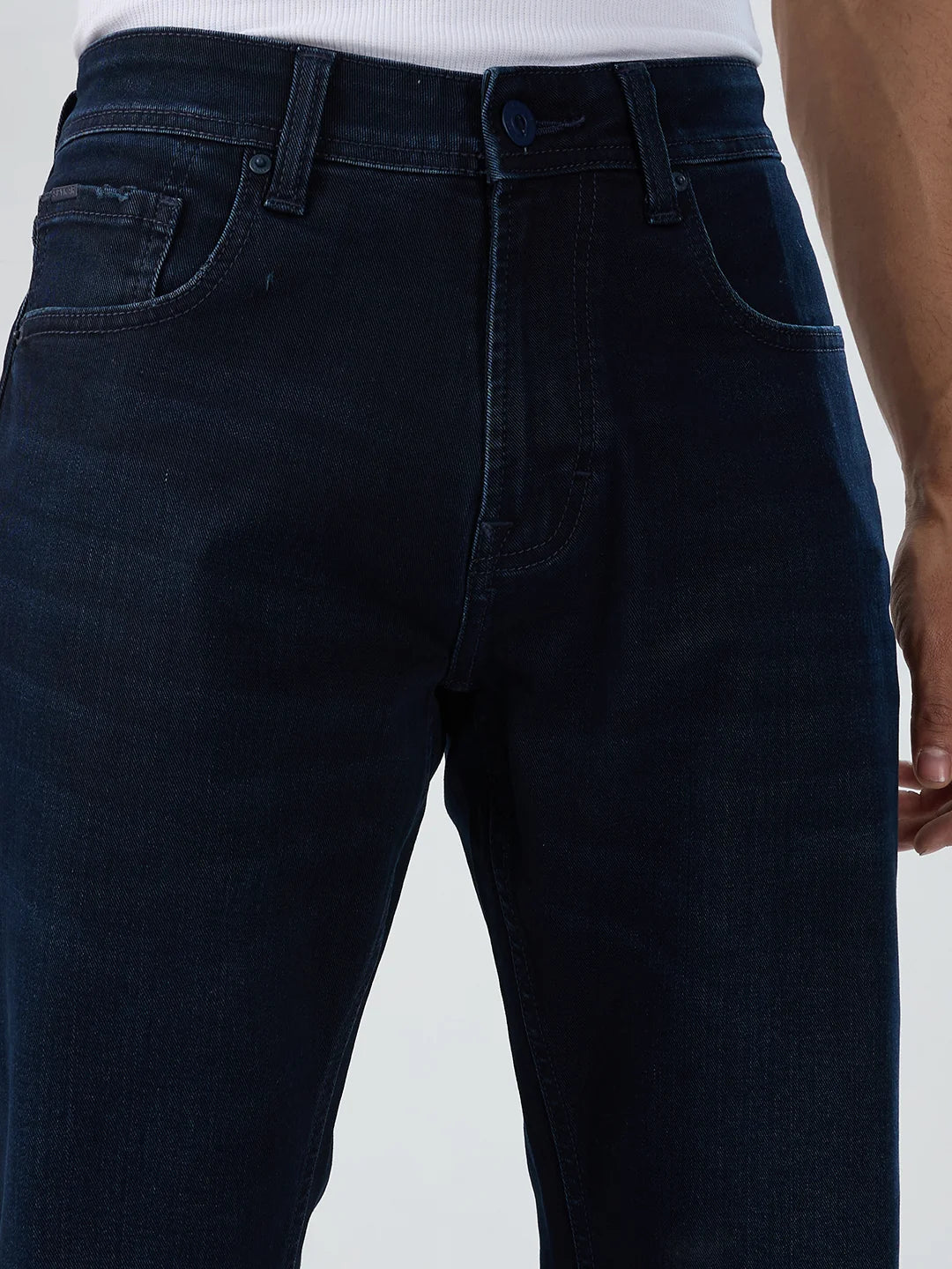 Men Ricardo Jeans Comfort Fit Dark Blue Mid Rise - Image 4
