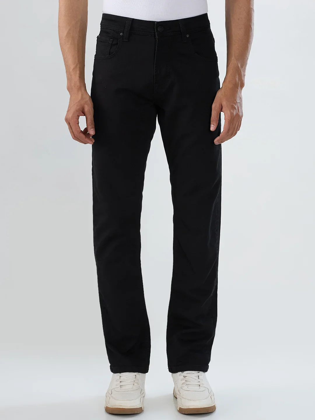 Men Ricardo Jeans Comfort Fit Black Mid Rise - Image 2
