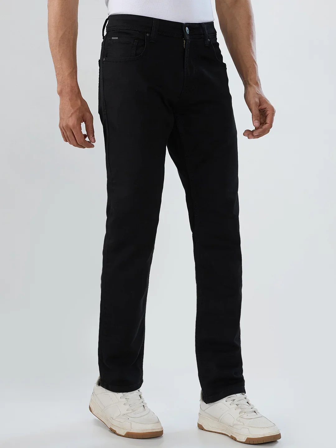 Men Ricardo Jeans Comfort Fit Black Mid Rise - Image 4