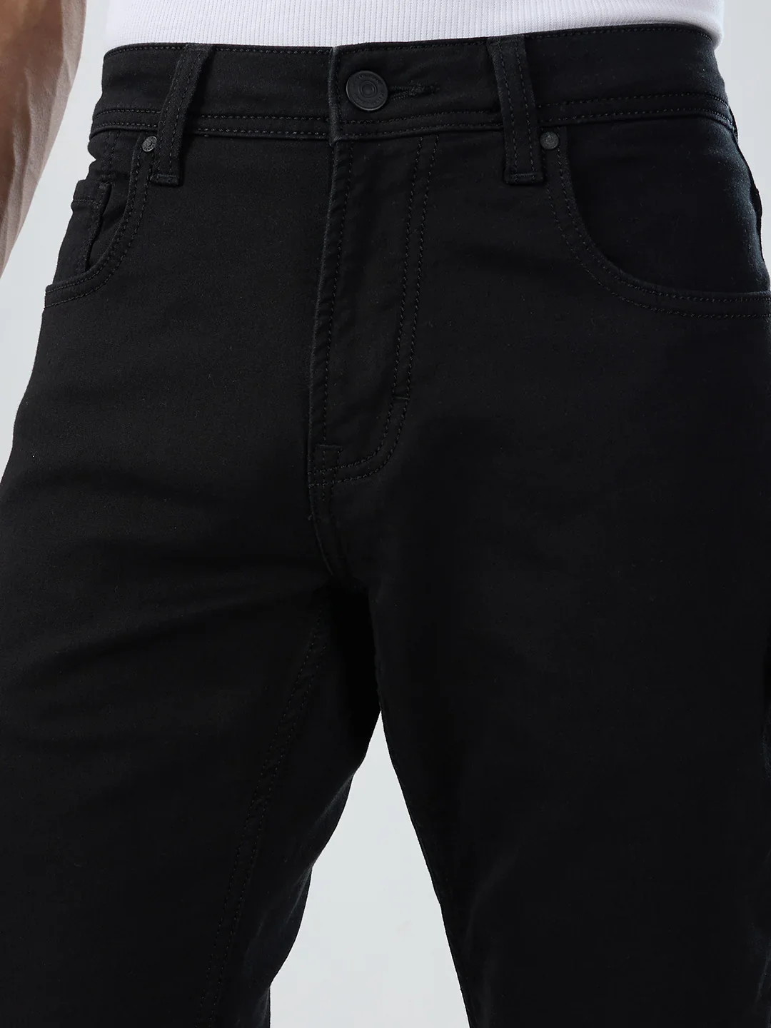 Men Ricardo Jeans Comfort Fit Black Mid Rise - Image 6