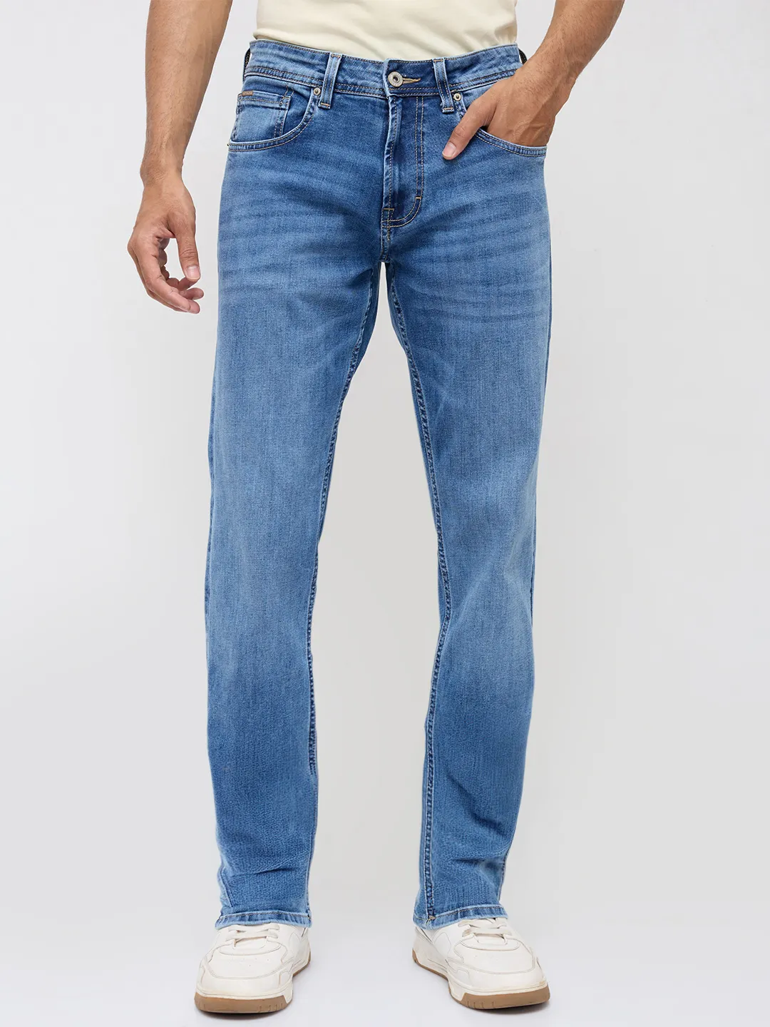 Men Ricardo Jeans Comfort Fit Light Blue Mid Rise - Image 2