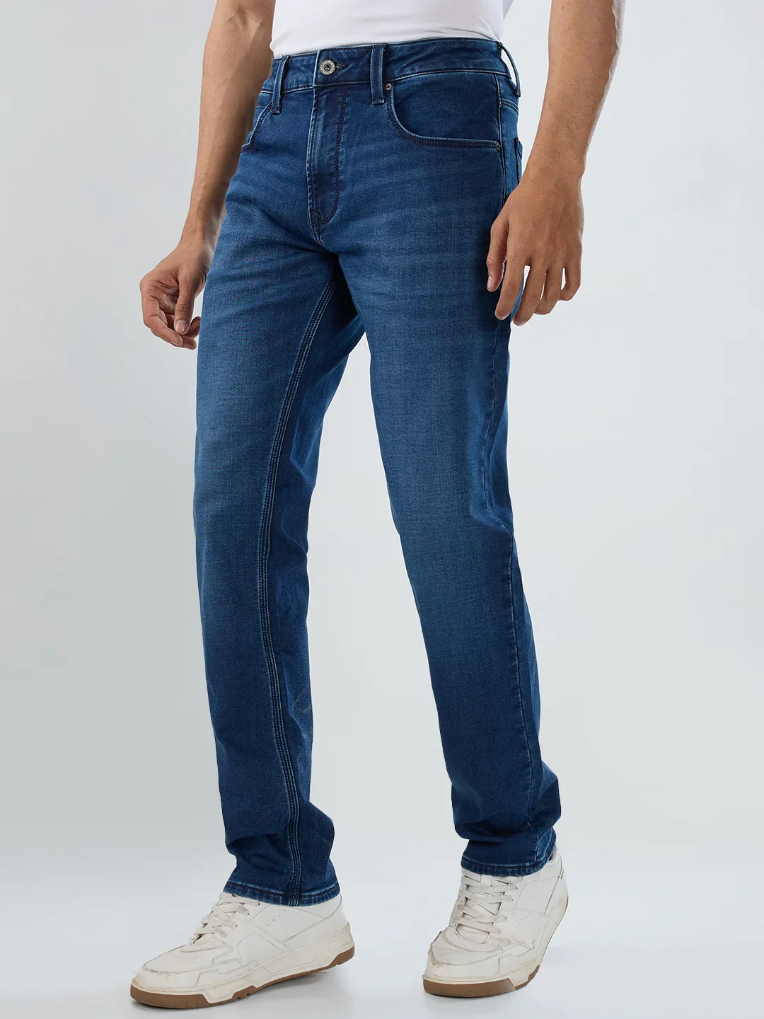 Men Ricardo Jeans Comfort Fit Mid Blue Mid Rise - Image 3
