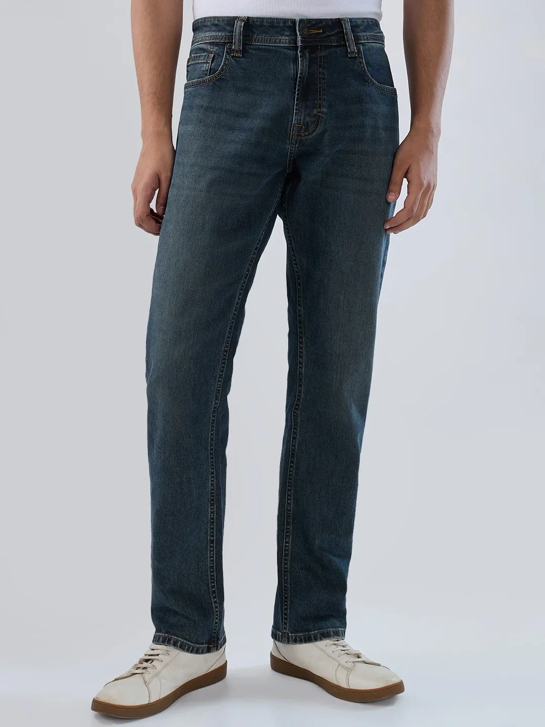 Men Ricardo Jeans Comfort Fit Vintage Brown Mid Rise - Image 2