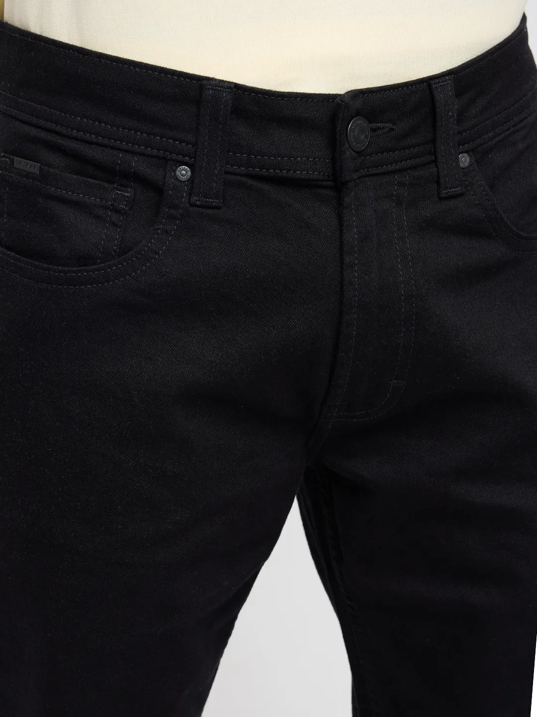 Men Ricardo Jeans Comfort Fit Black Mid Rise - Image 6