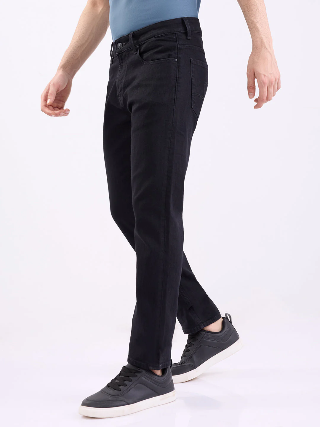 Men Jeans Comfort Fit Black Mid Rise - Image 3