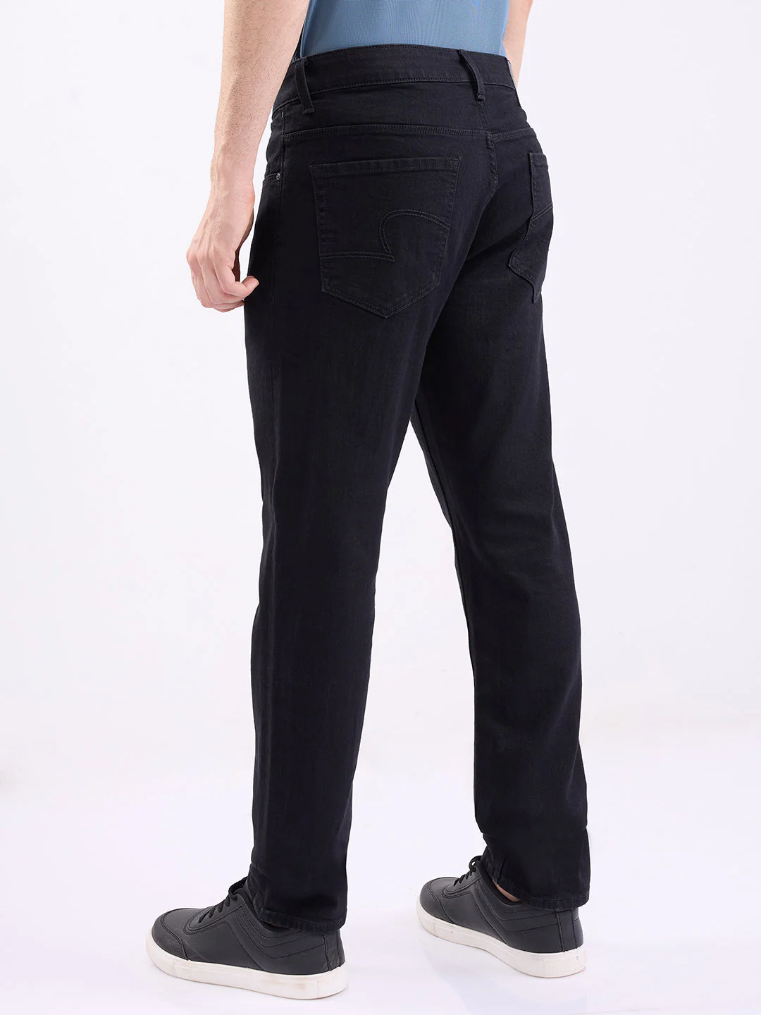 Men Jeans Comfort Fit Black Mid Rise - Image 4
