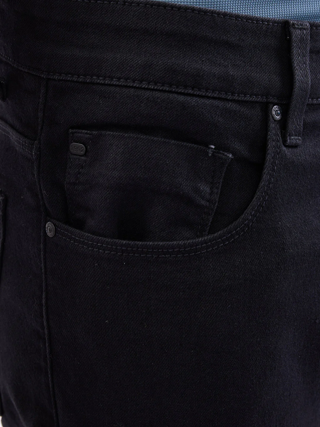 Men Jeans Comfort Fit Black Mid Rise - Image 6