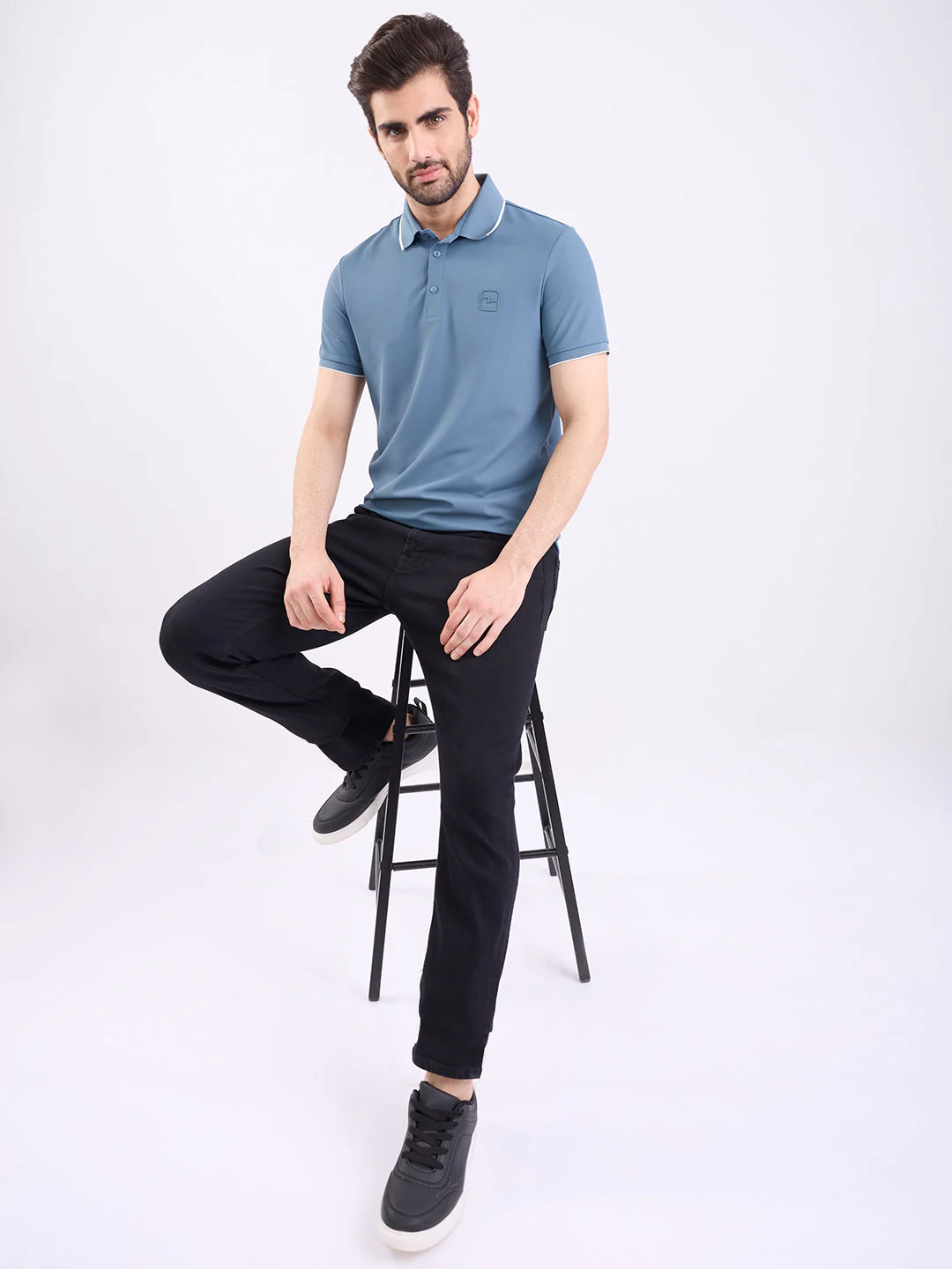 Men Jeans Comfort Fit Black Mid Rise - Image 7