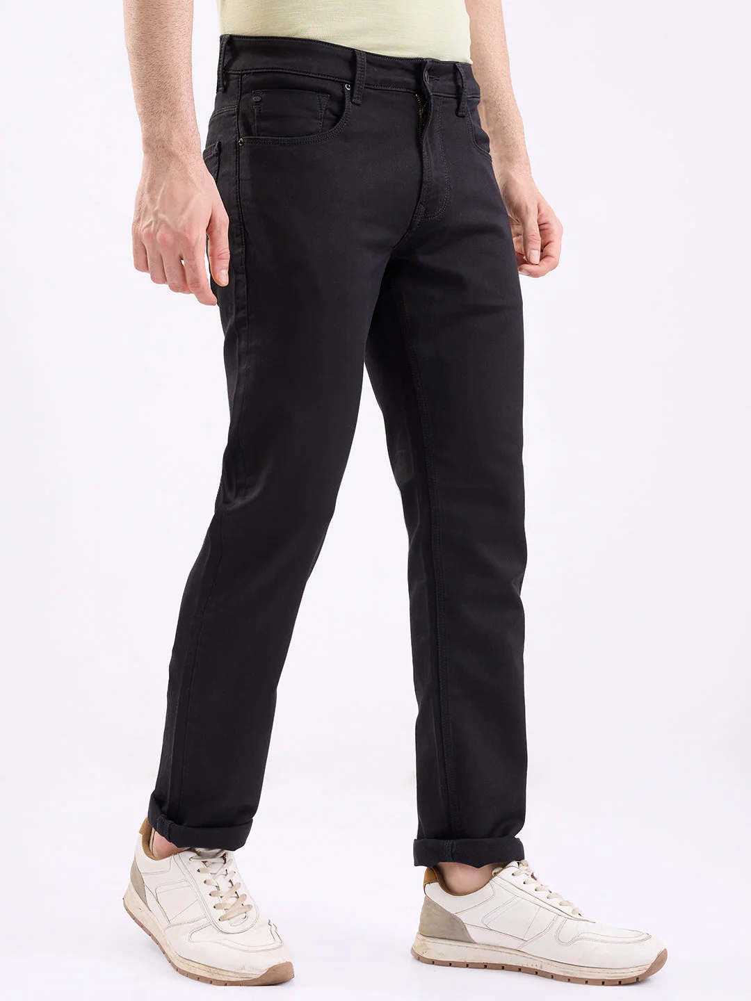 Men Jeans Comfort Fit Black Mid Rise - Image 2