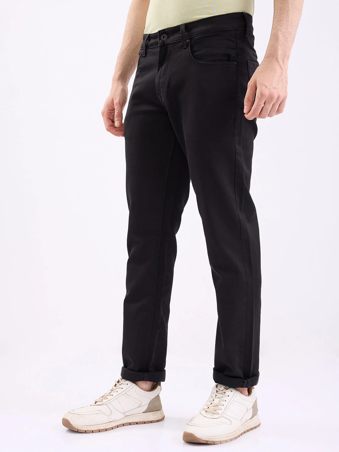 Men Jeans Comfort Fit Black Mid Rise - Image 3