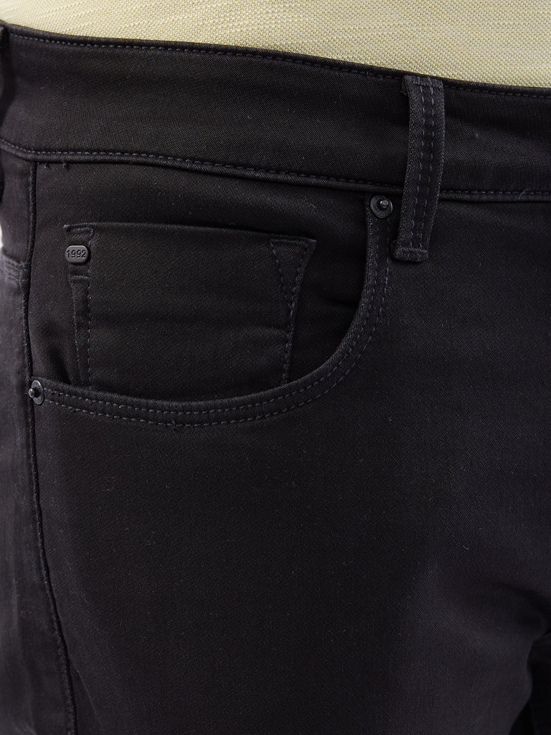 Men Jeans Comfort Fit Black Mid Rise - Image 6