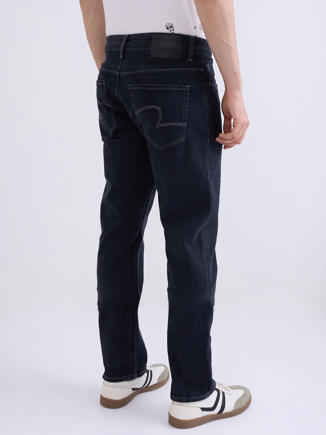 Men Jeans Comfort Fit Black Mid Rise - Image 4