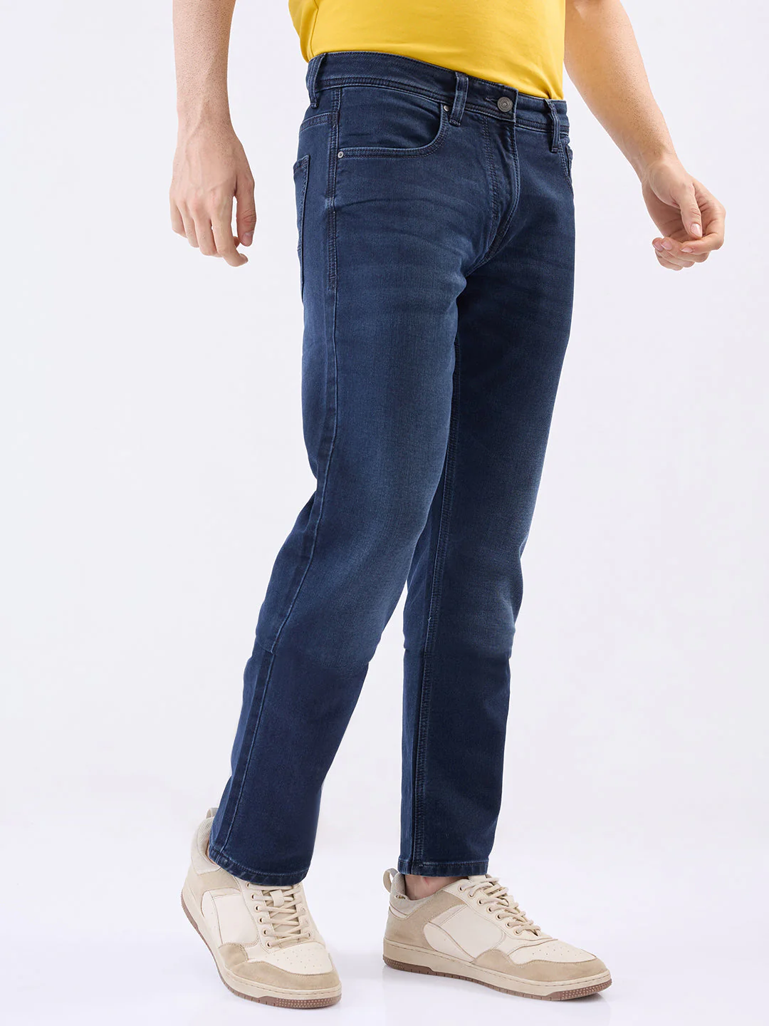 Men Jeans Comfort Fit Dark Blue Mid Rise - Image 2