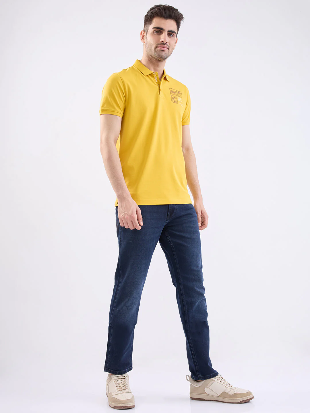 Men Jeans Comfort Fit Dark Blue Mid Rise - Image 5