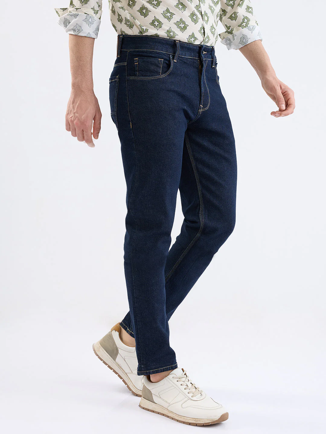 Men Jeans Comfort Fit Blue Mid Rise - Image 2