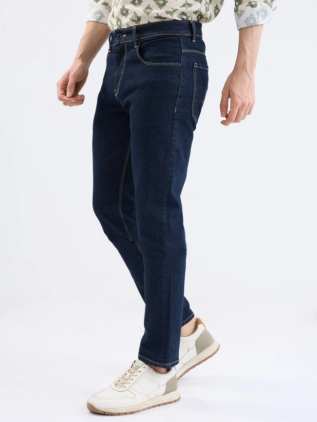 Men Jeans Comfort Fit Blue Mid Rise - Image 3