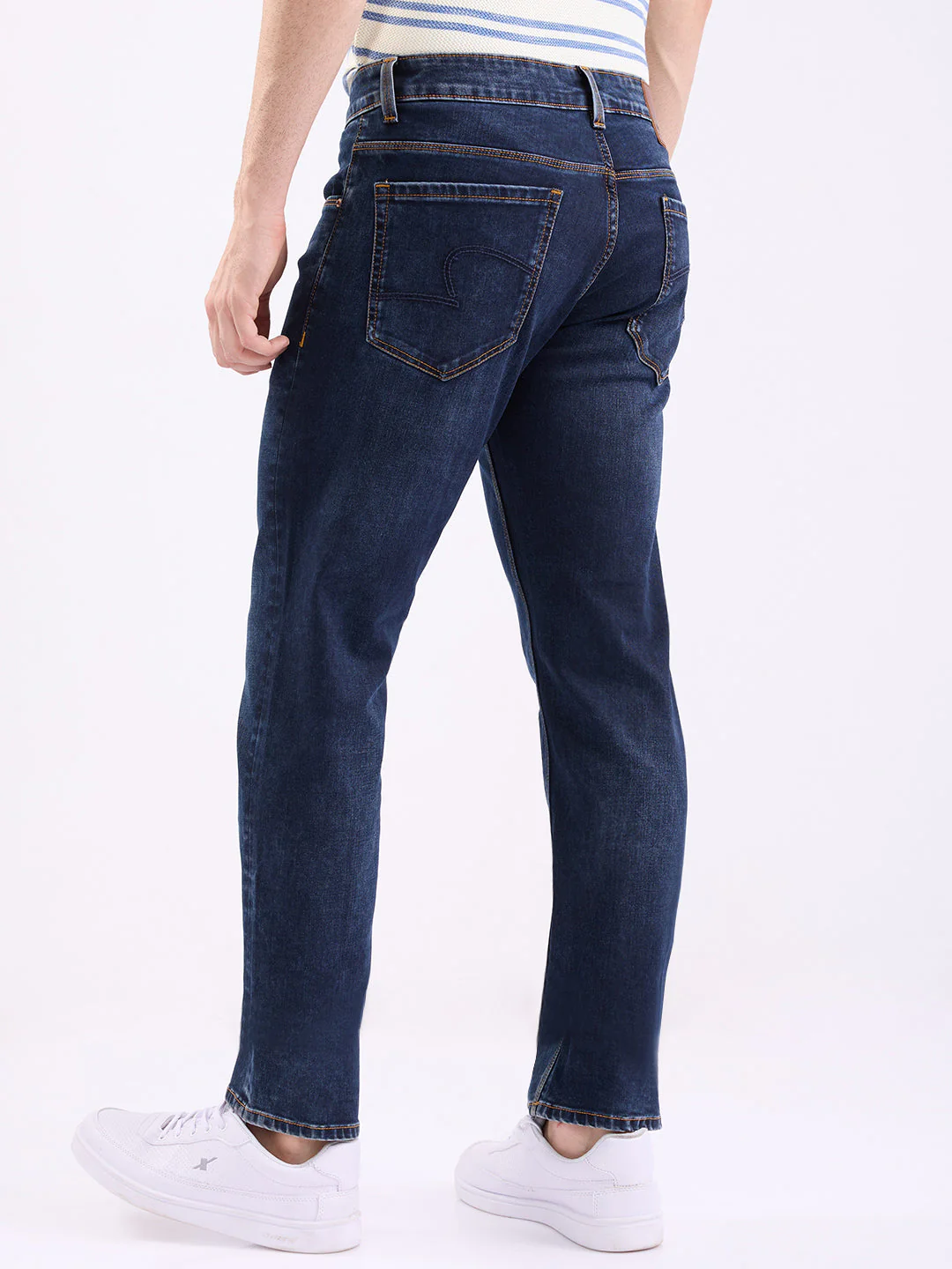 Men Jeans Comfort Fit Dark Blue Mid Rise - Image 4