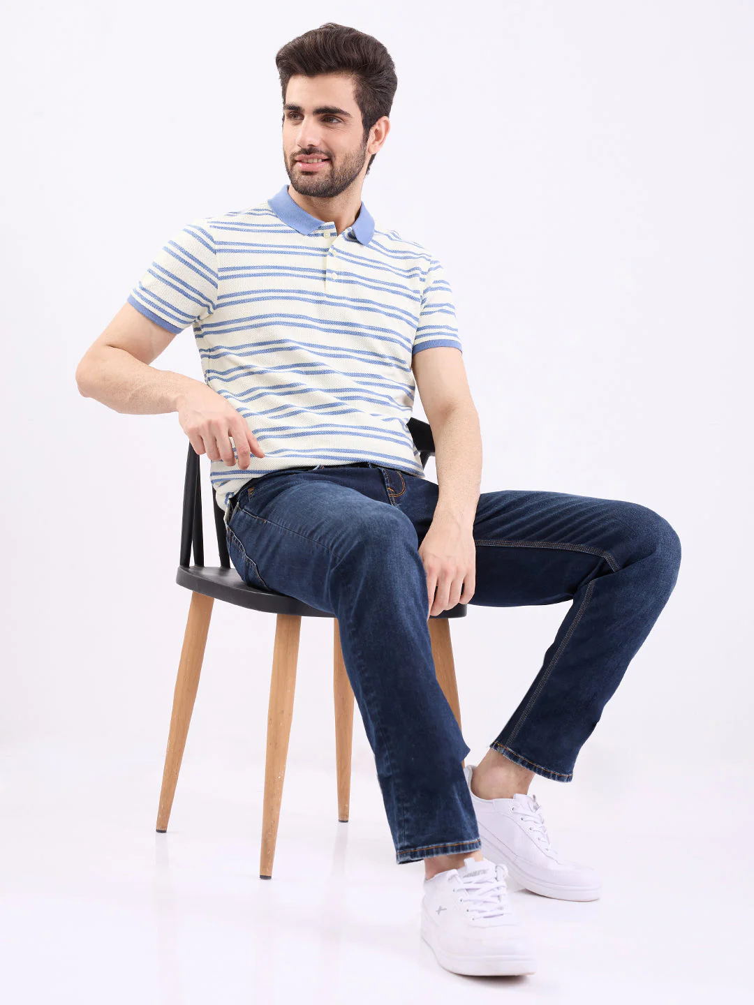 Men Jeans Comfort Fit Dark Blue Mid Rise - Image 6