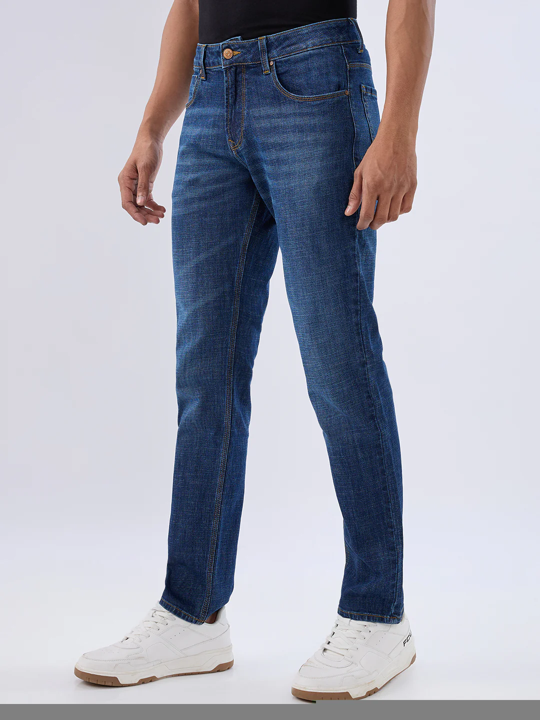 Men Ricardo Jeans Comfort Fit Blue Mid Rise - Image 3