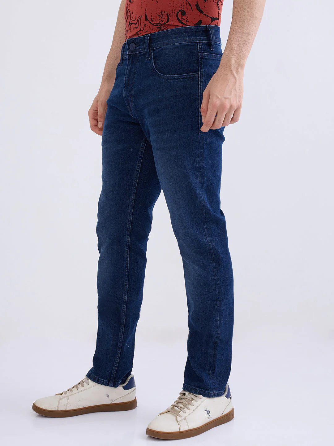 Men Jeans Comfort Fit Dark Blue Mid Rise - Image 3