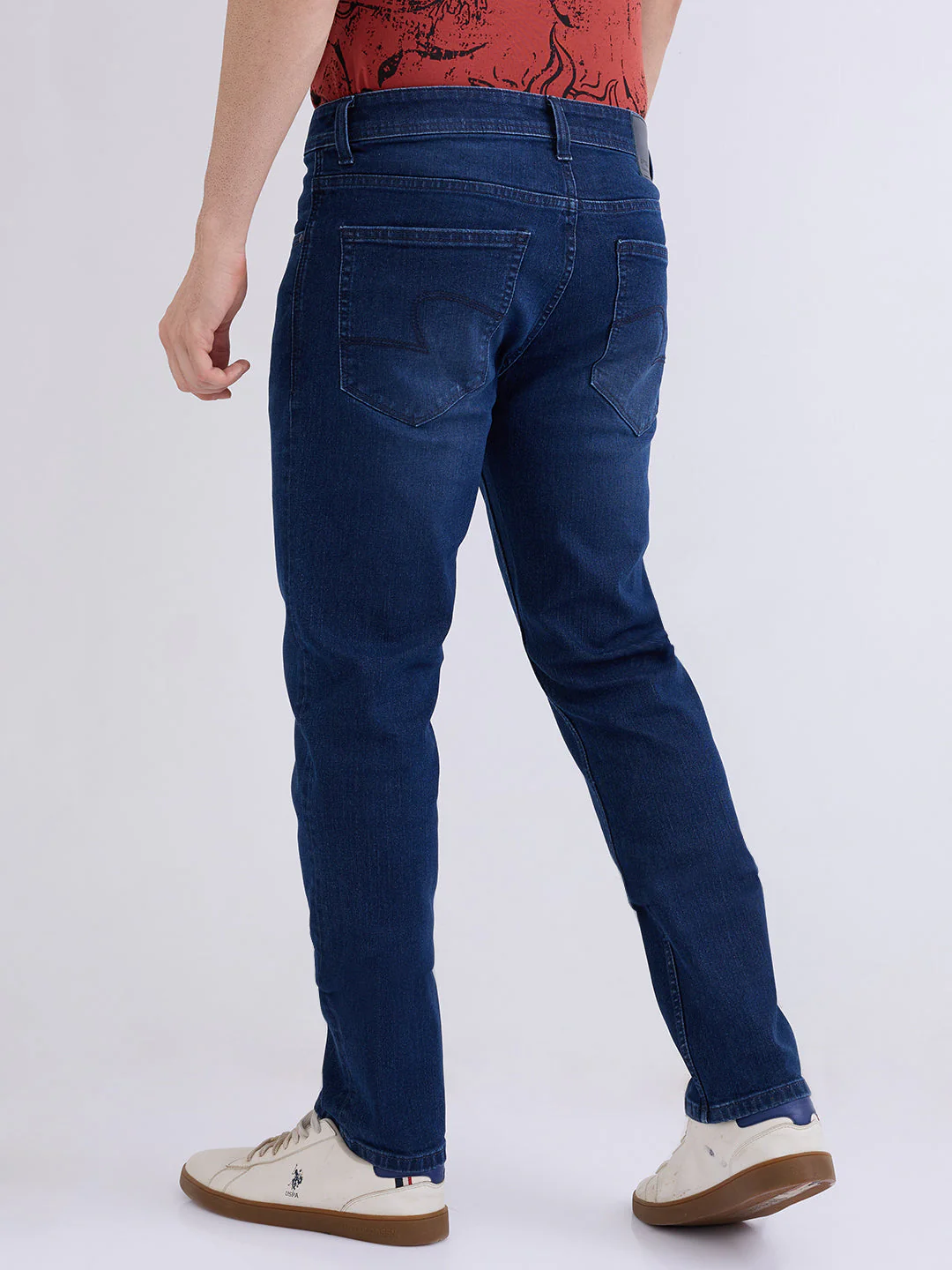 Men Jeans Comfort Fit Dark Blue Mid Rise - Image 4