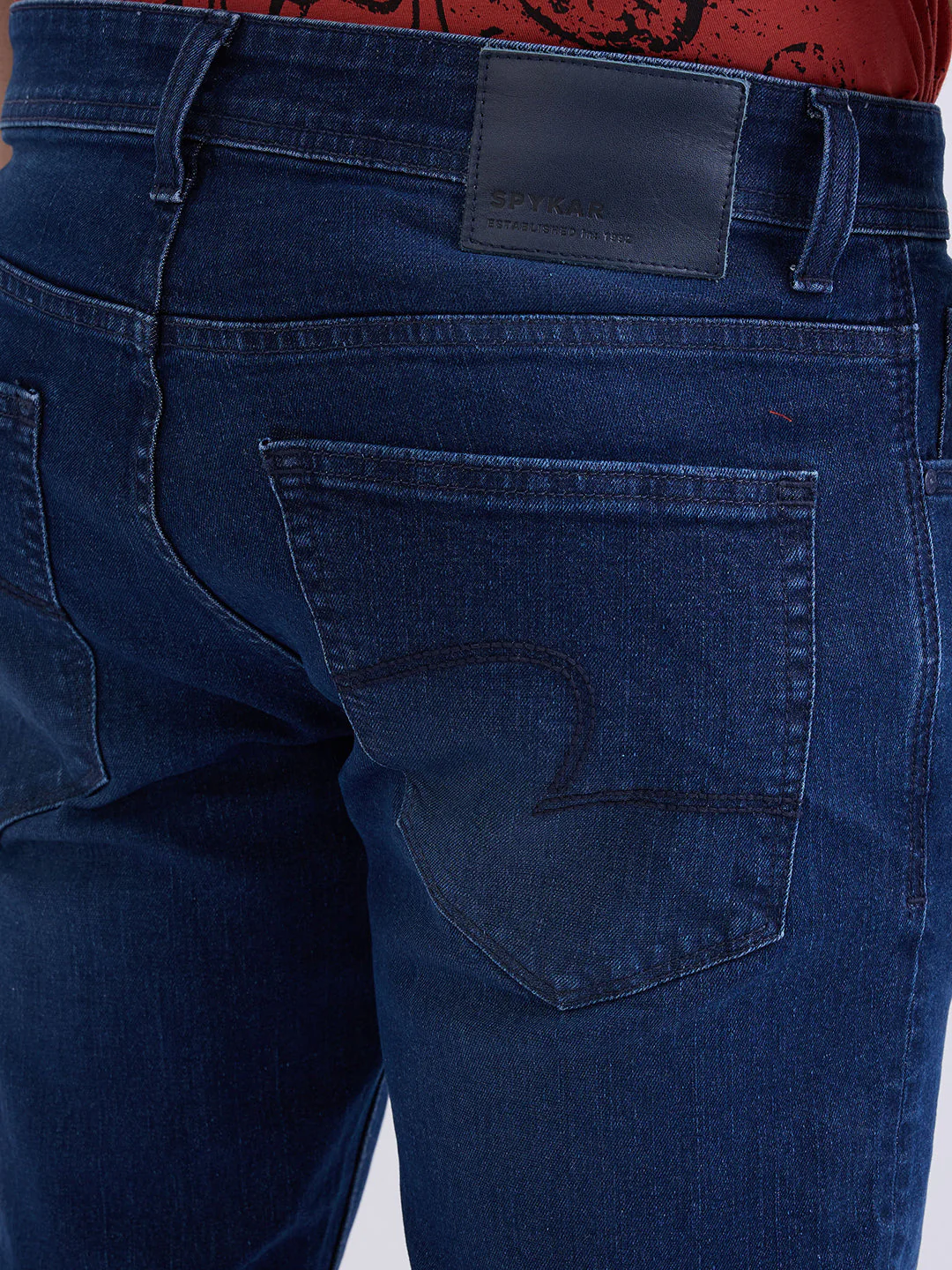 Men Jeans Comfort Fit Dark Blue Mid Rise - Image 7