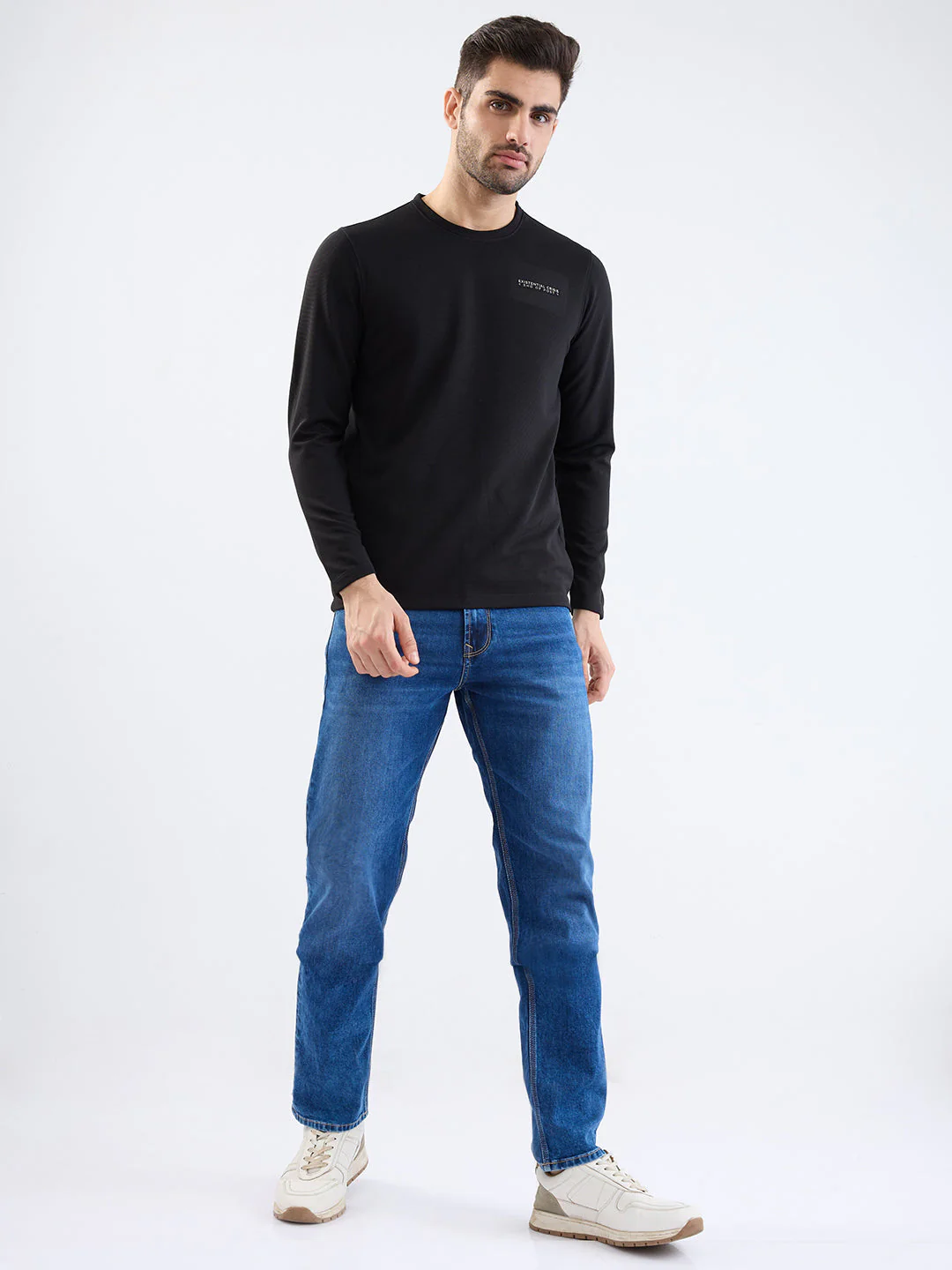 Men Jeans Comfort Fit Dark Blue Mid Rise - Image 5
