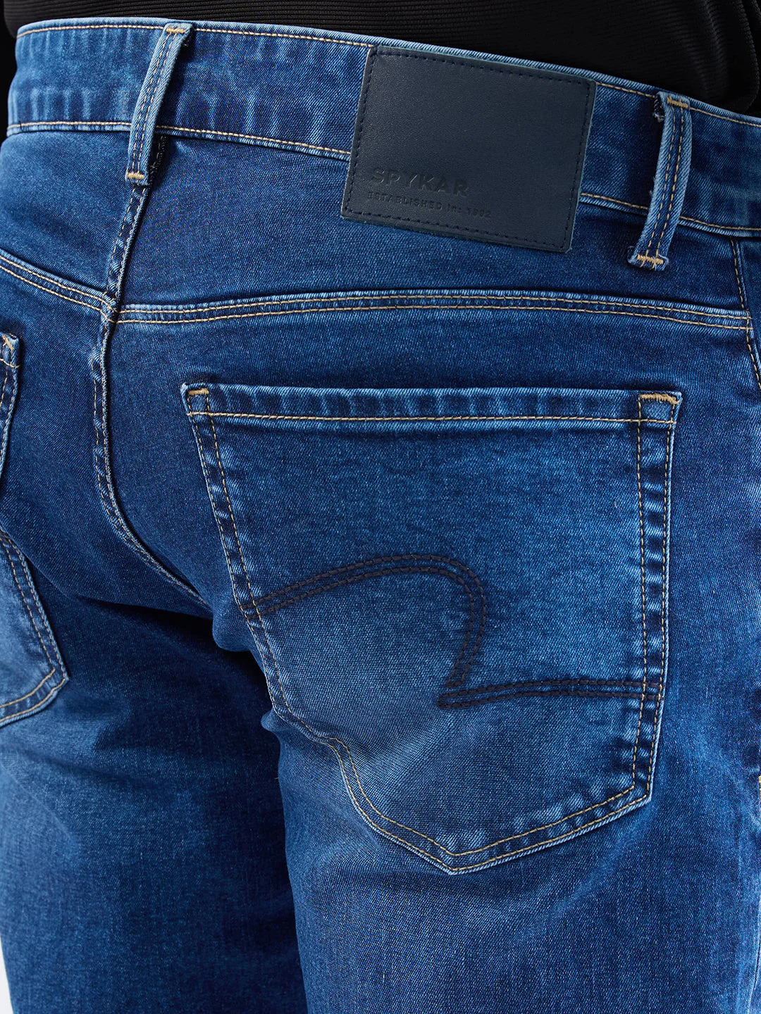 Men Jeans Comfort Fit Dark Blue Mid Rise - Image 8