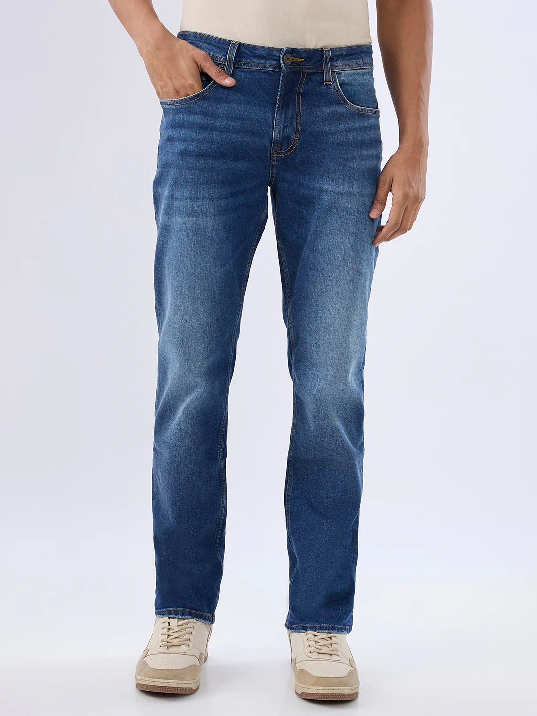 Men Ricardo Jeans Comfort Fit Blue Mid Rise