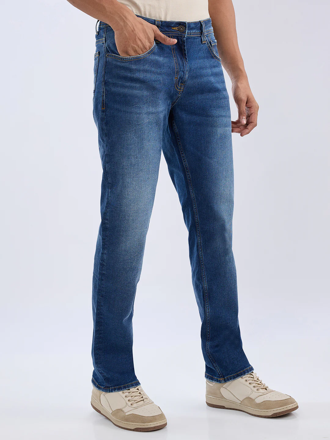 Men Ricardo Jeans Comfort Fit Blue Mid Rise - Image 2