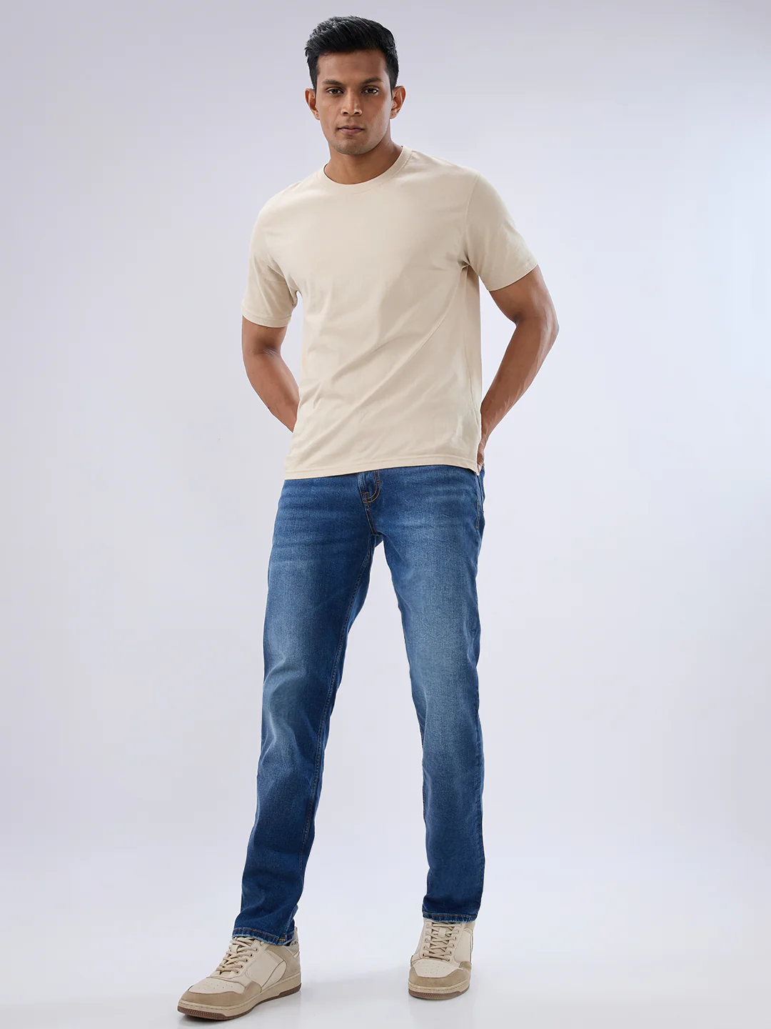 Men Ricardo Jeans Comfort Fit Blue Mid Rise - Image 5