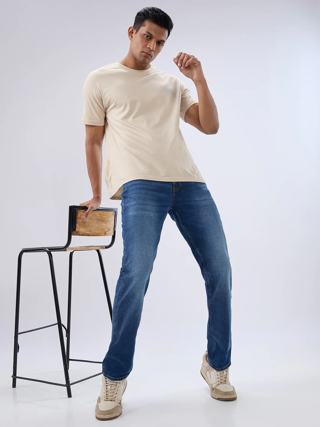 Men Ricardo Jeans Comfort Fit Blue Mid Rise - Image 7