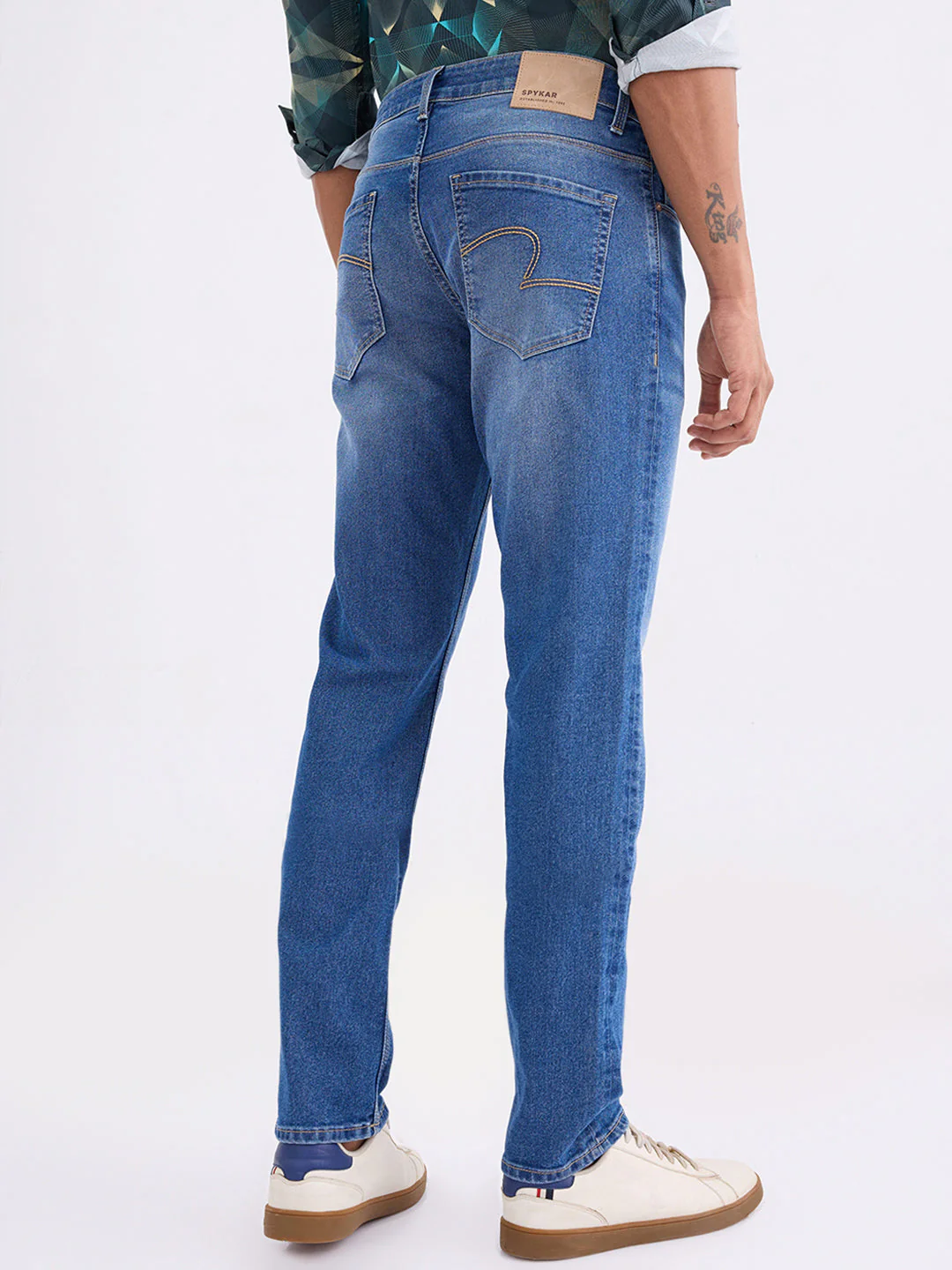 Men Jeans Comfort Fit Blue Mid Rise - Image 4