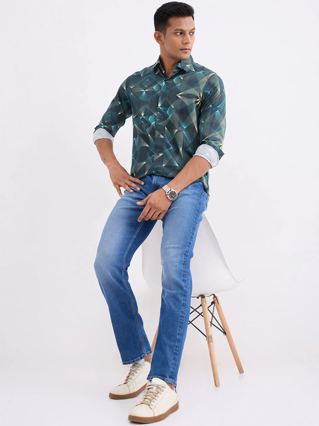 Men Jeans Comfort Fit Blue Mid Rise - Image 7