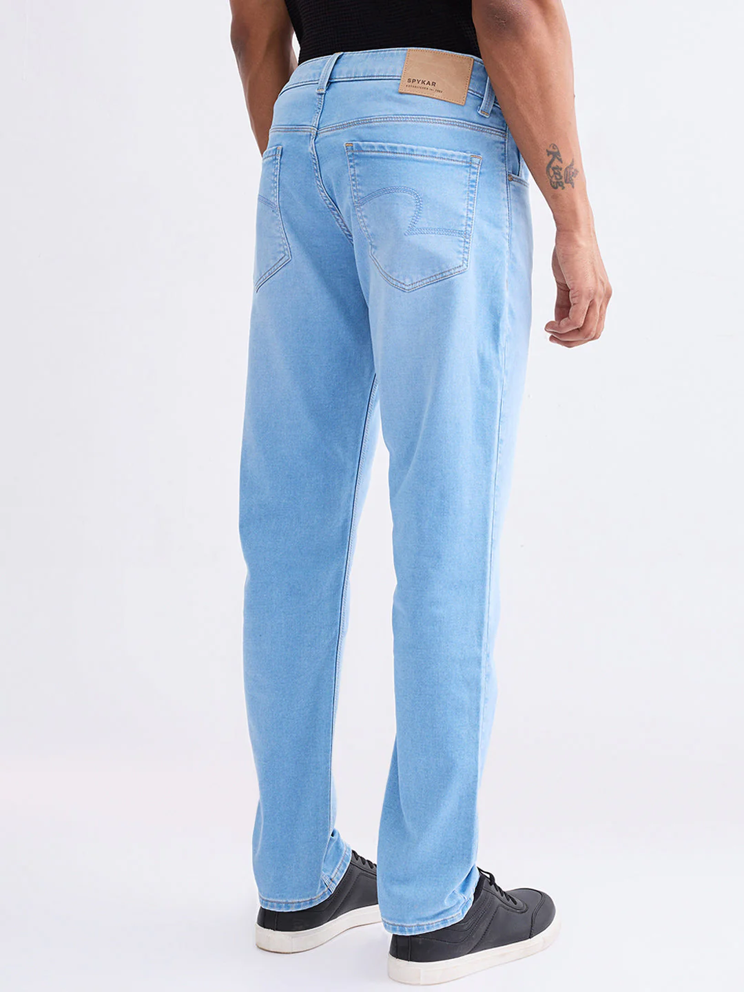 Men Jeans Comfort Fit Light Blue Mid Rise - Image 4