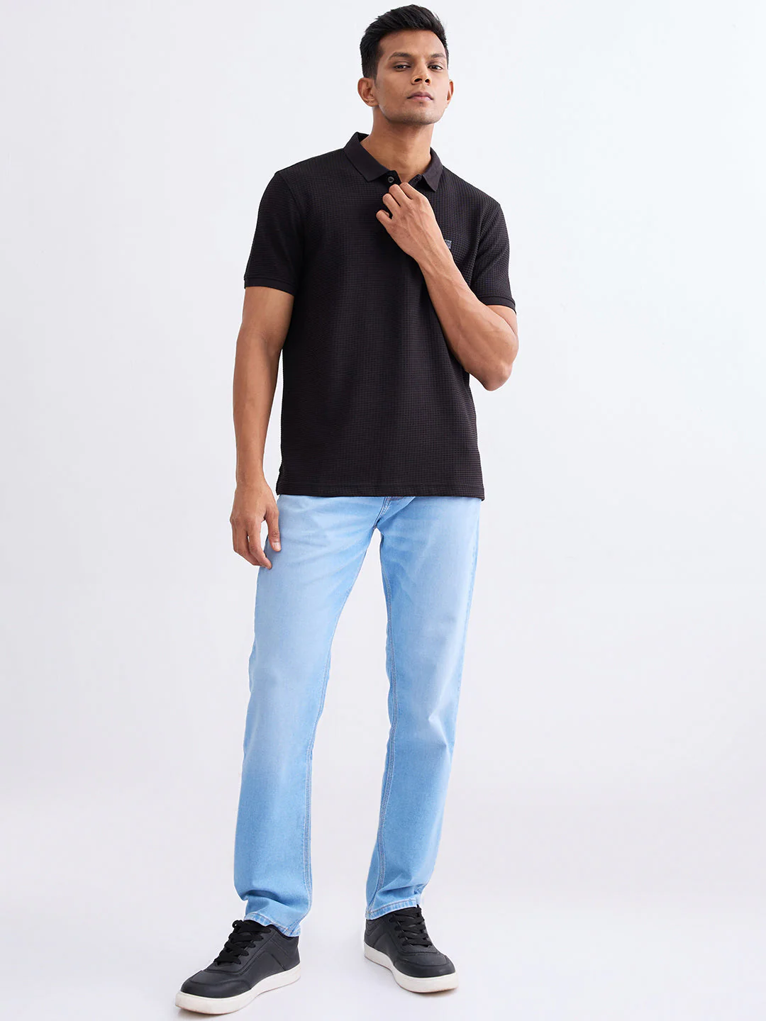 Men Jeans Comfort Fit Light Blue Mid Rise - Image 5