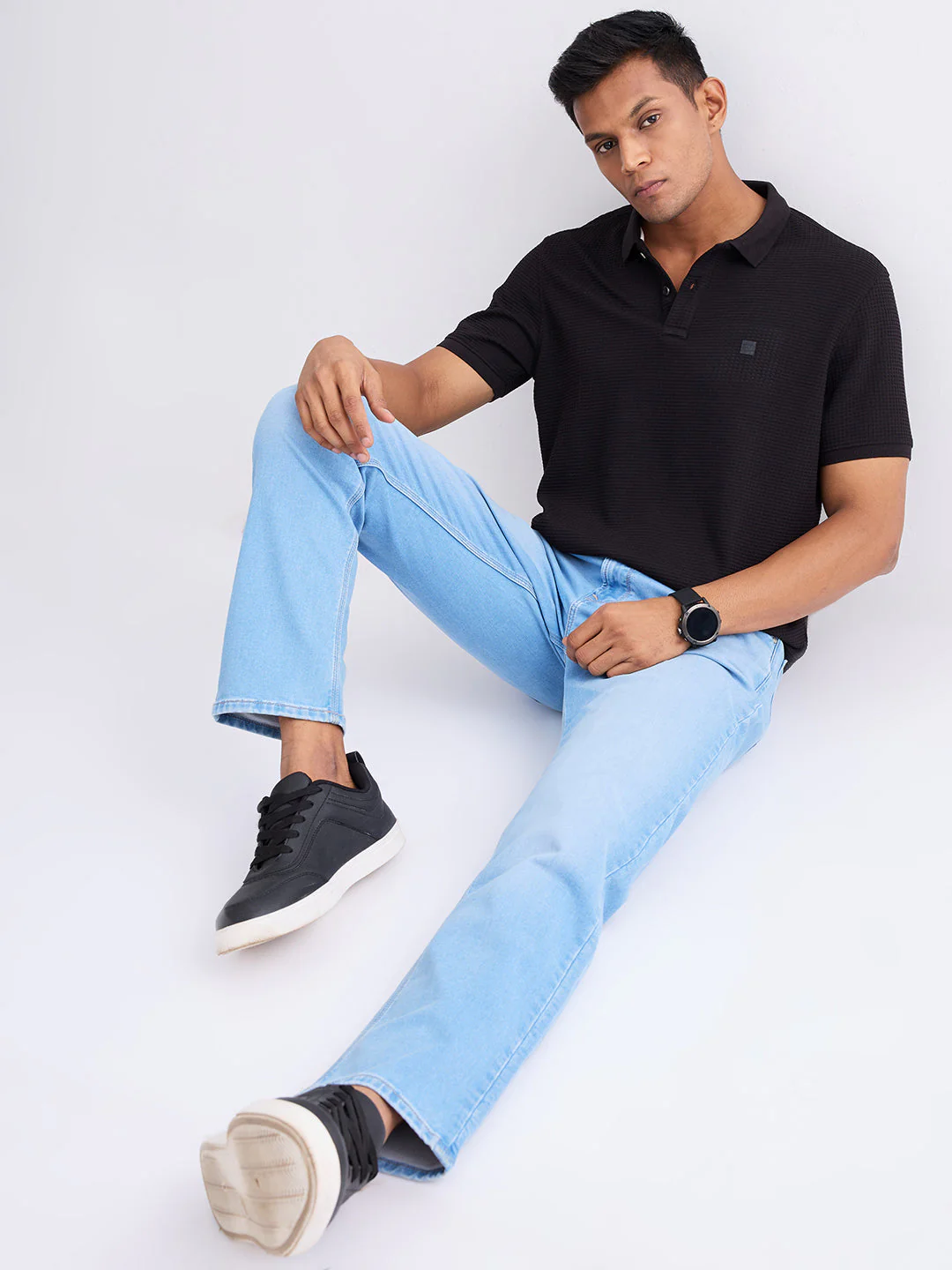 Men Jeans Comfort Fit Light Blue Mid Rise - Image 7