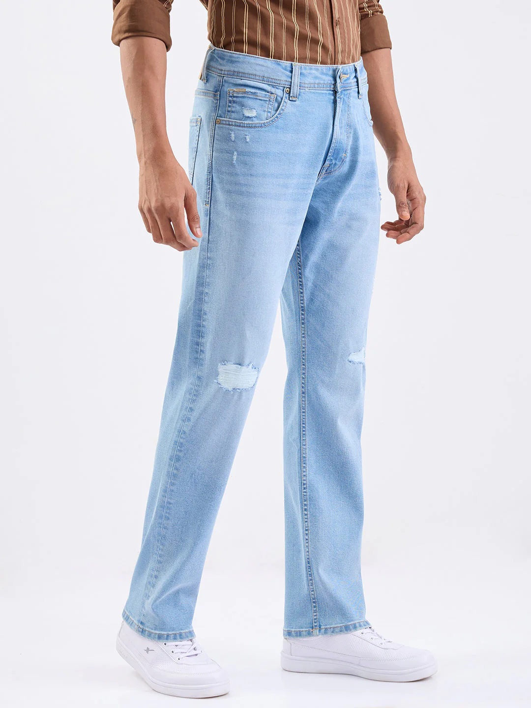Men Jeans Comfort Fit Light Blue Mid Rise - Image 2